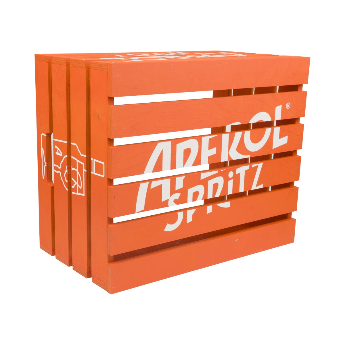 1 Aperol Spritz Liquore Cassetta di Legno Tavolo 45x37x25 cm Arancione "Aperol" nuova – Vista 4