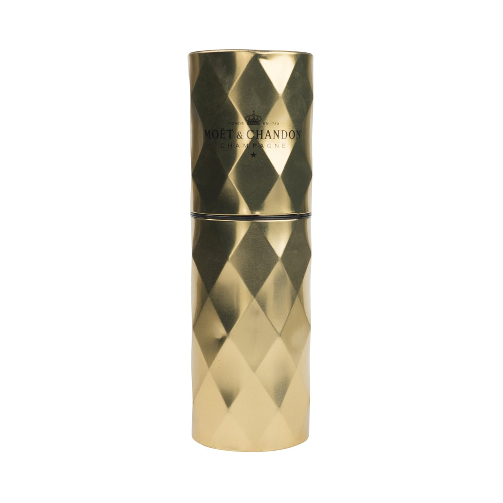1 Moet Chandon Champagne Cooler Metallico Cilindrico per bottiglie da 0,7L con scritta Tappo a vite nuovo