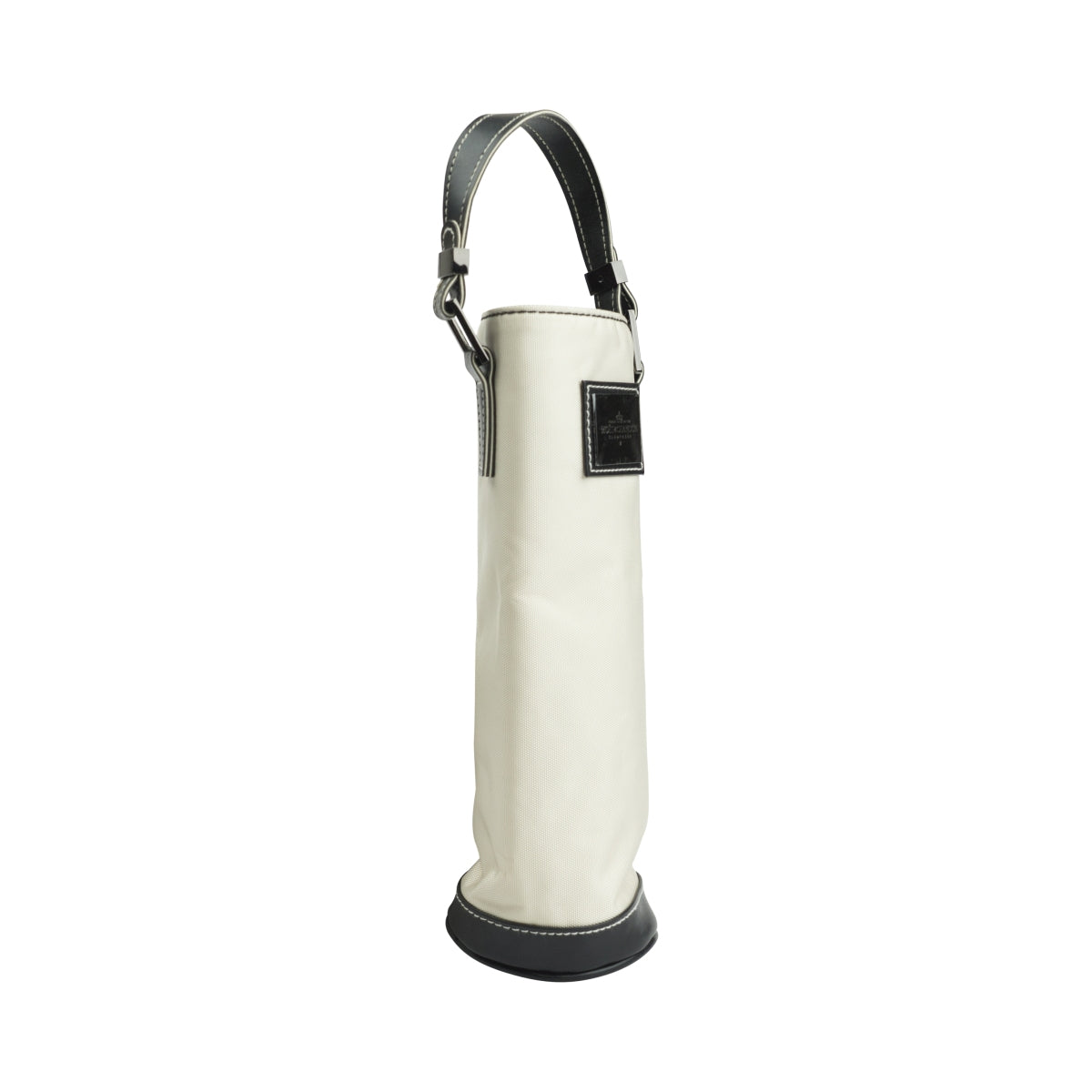 1 borsa termica per champagne Moet Chandon con manico e tracolla, beige/nera con logo, per bottiglie da 0,7 l, nuova – Vista 2