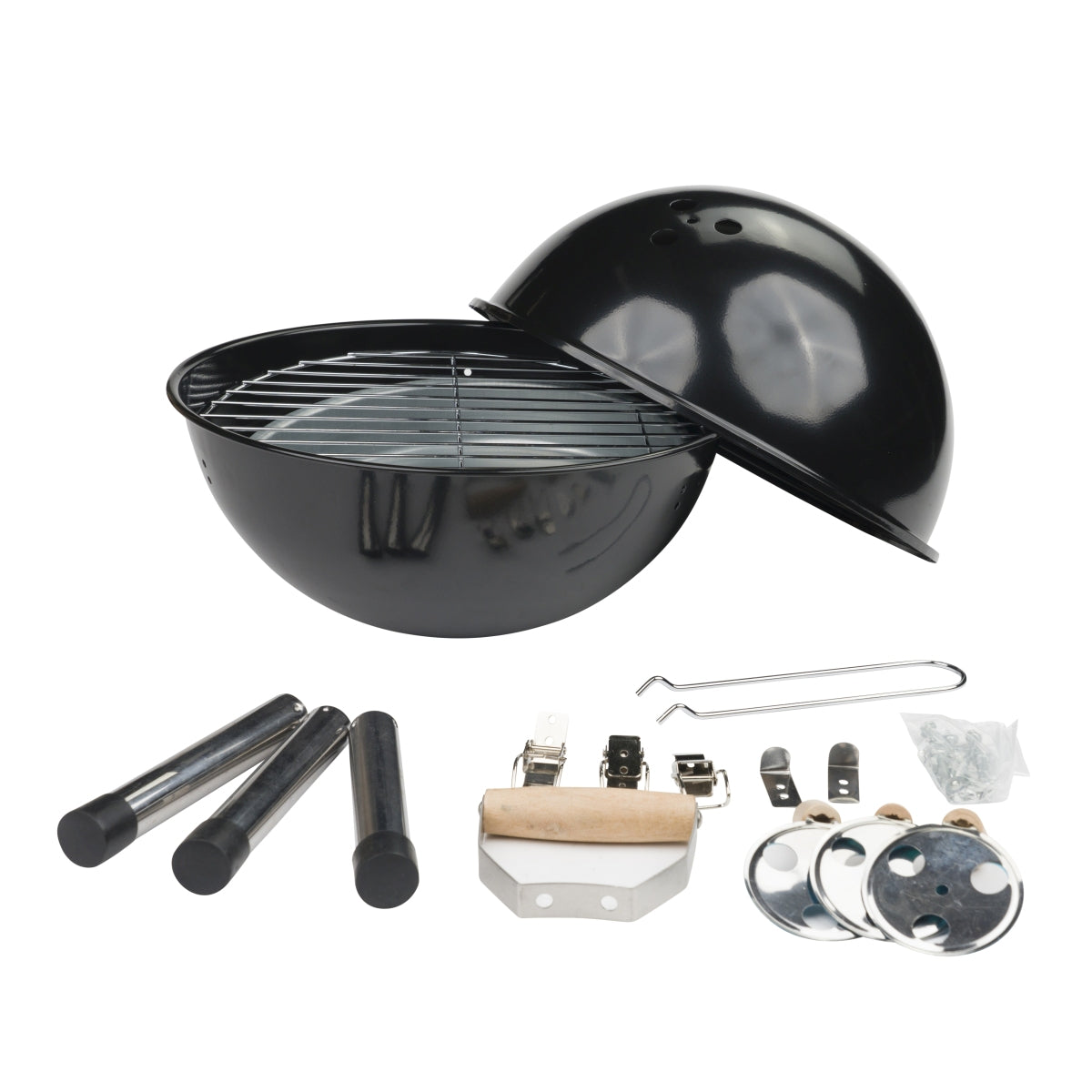 1 No Name Mini barbecue sferico da esterno "Cookout" diametro circa 31 cm nero con accessori inclusi nuovo