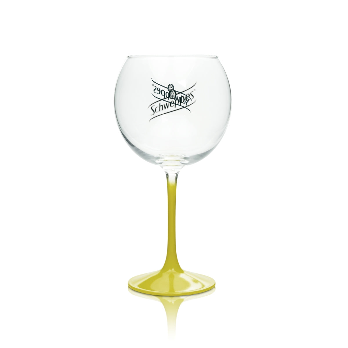 1 bicchiere Schweppes Limonade 0,4 l bicchiere a palloncino con stelo/base gialli nuovo – Vista 2