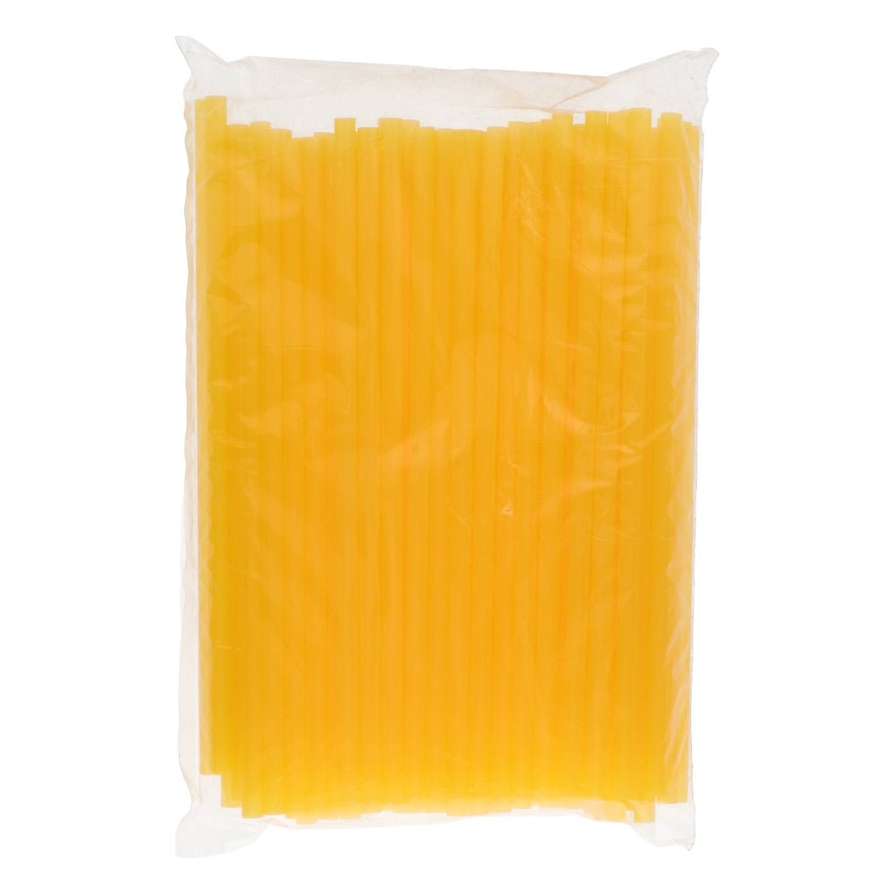 100 cannucce di plastica gialle 0,8 x 25,5 cm per feste e cocktail