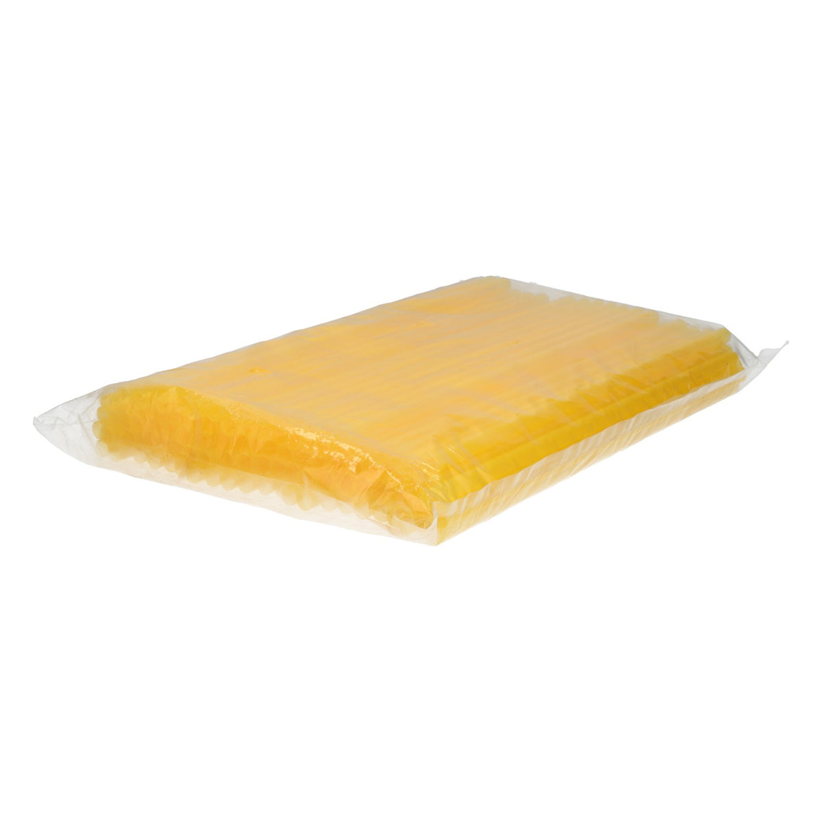 100 cannucce di plastica gialle 0,8 x 25,5 cm per feste e cocktail – Vista 2