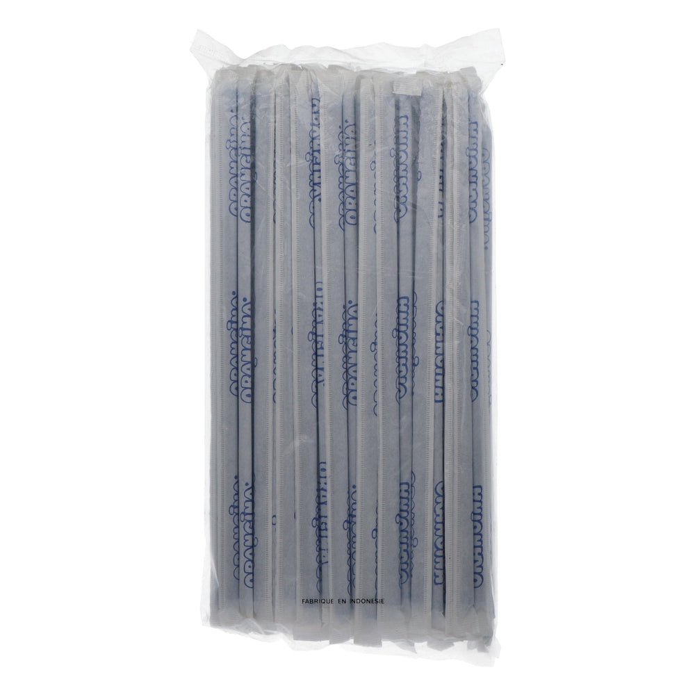 100 cannucce pieghevoli per succhi Orangina, 0,5 x 22 cm, blu, confezionate singolarmente