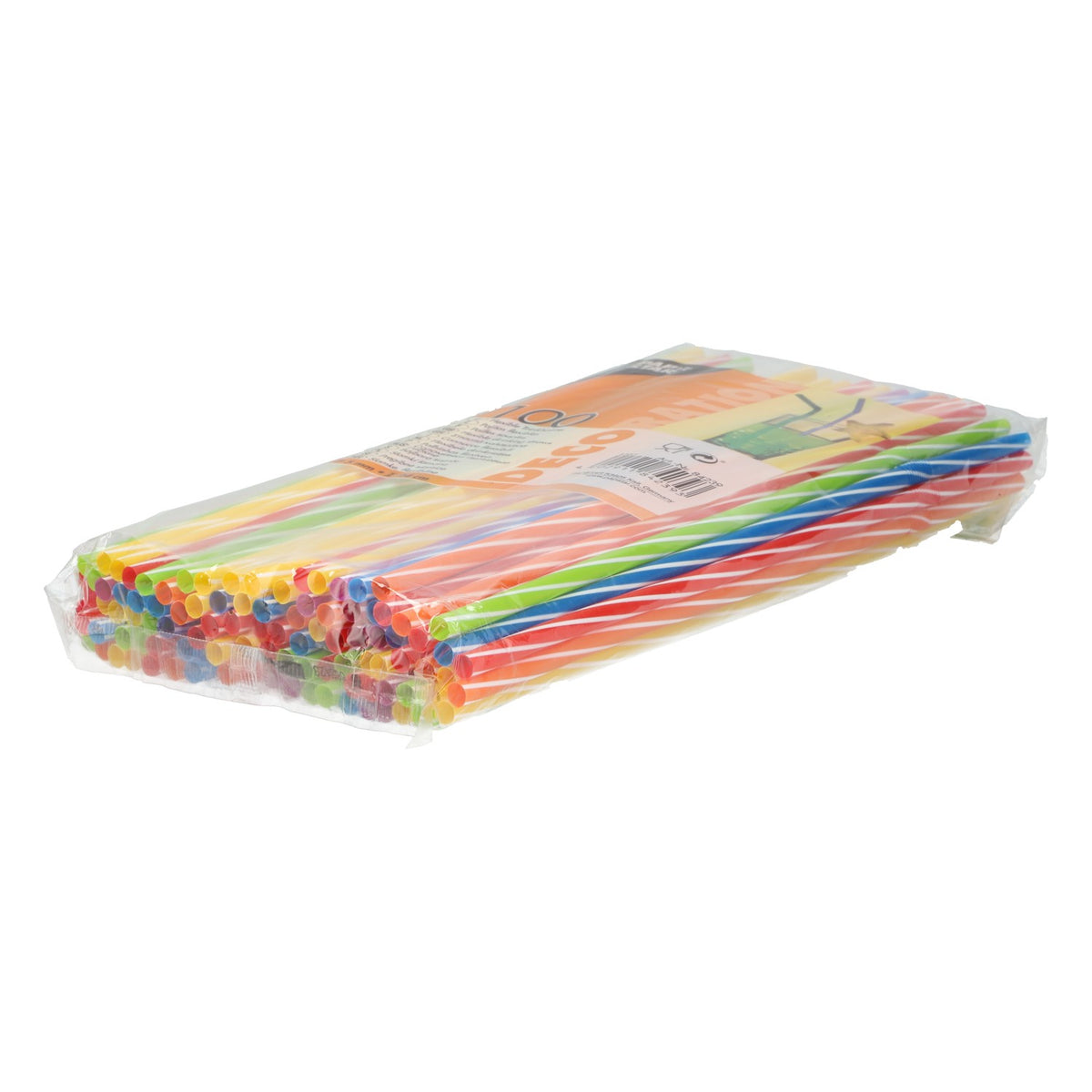 100 cannucce Papstar, 0,5 x 24 cm, pieghevoli, in plastica, colorate – Vista 2