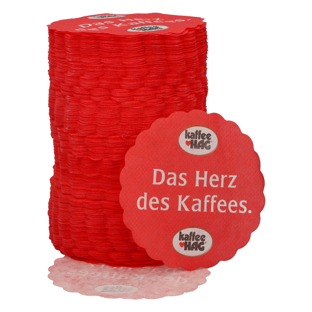1000x Sottotazza per caffè Hag, rossa – Il cuore del caffè – Sottotazza