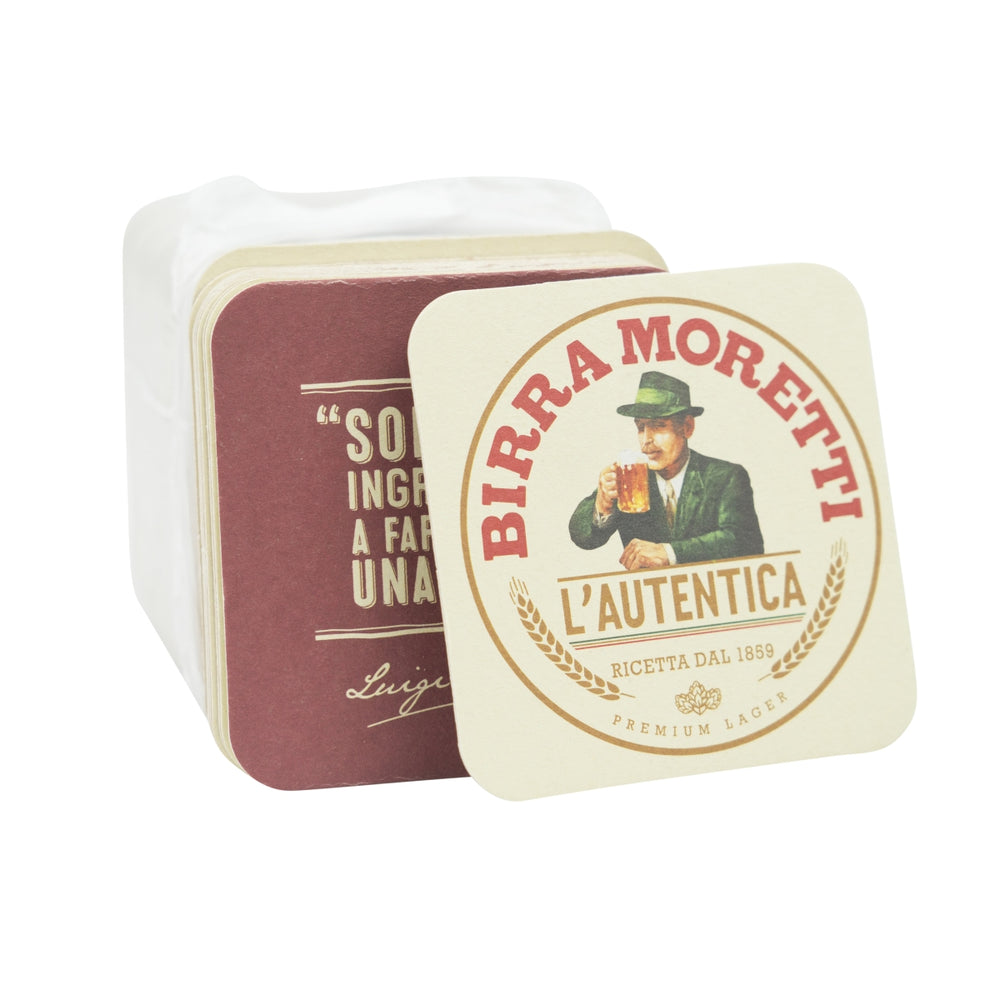 100x Birra Moretti Sottobicchieri Coaster Feltro Bicchieri Italia Beer Bar