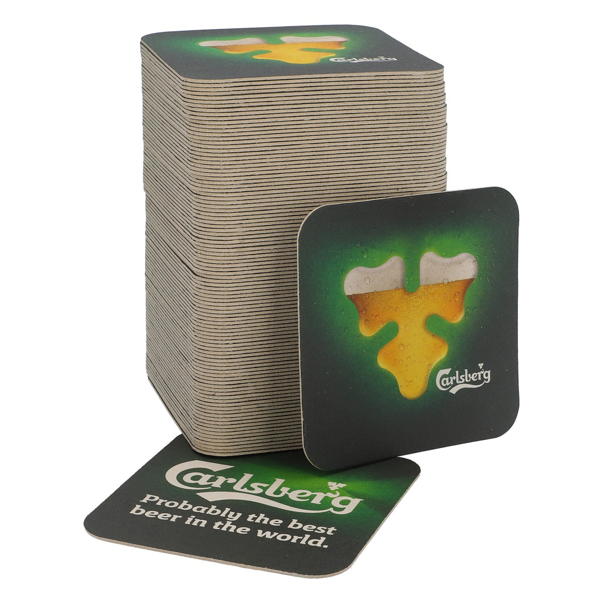 100x sottobicchieri Carlsberg sottobicchieri in cartone 9,5x9,5 cm