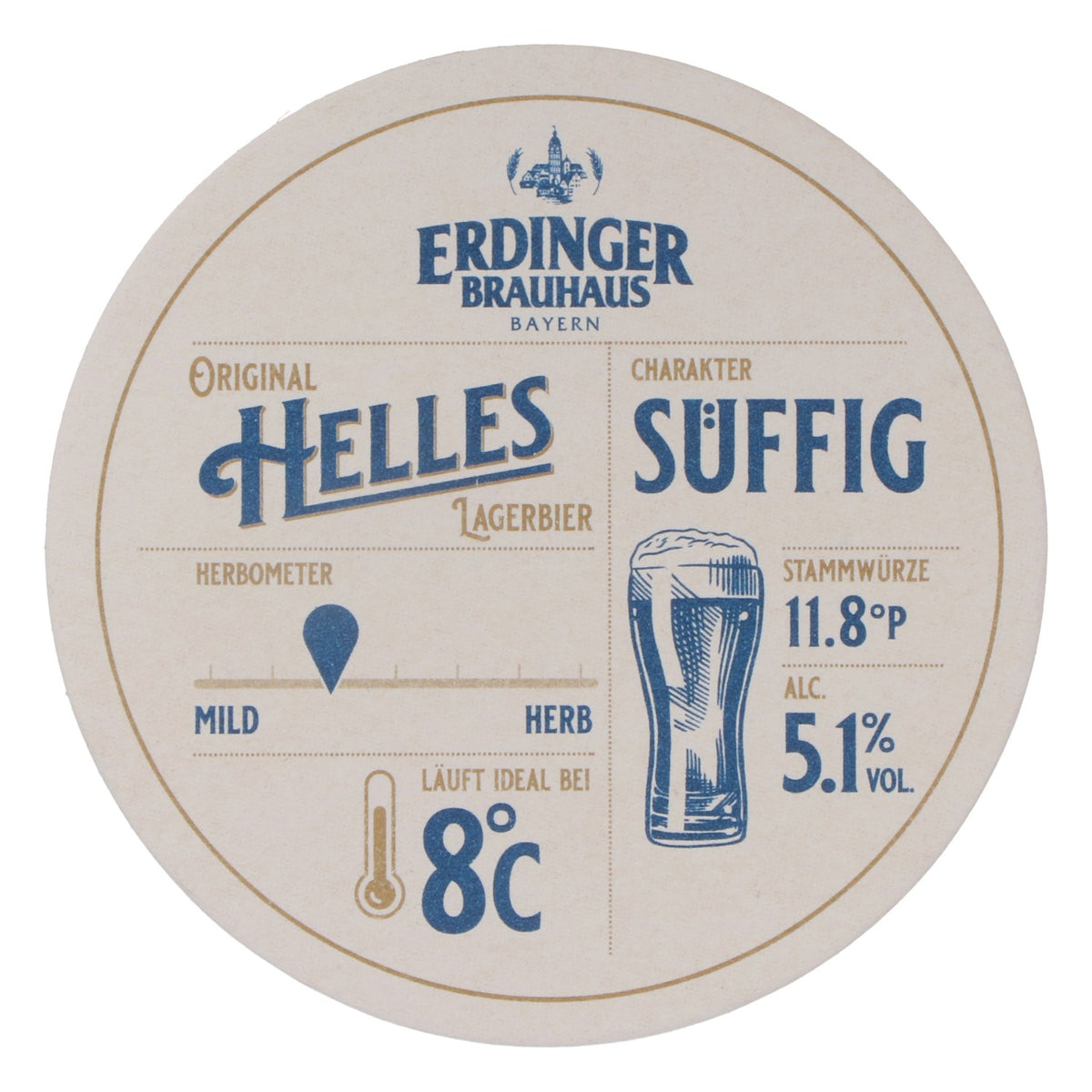 100 sottobicchieri Erdinger Weissbräu Birra bianca Sottobicchieri rotondi 10,5 cm di diametro bianchi "Helles" – Vista 4