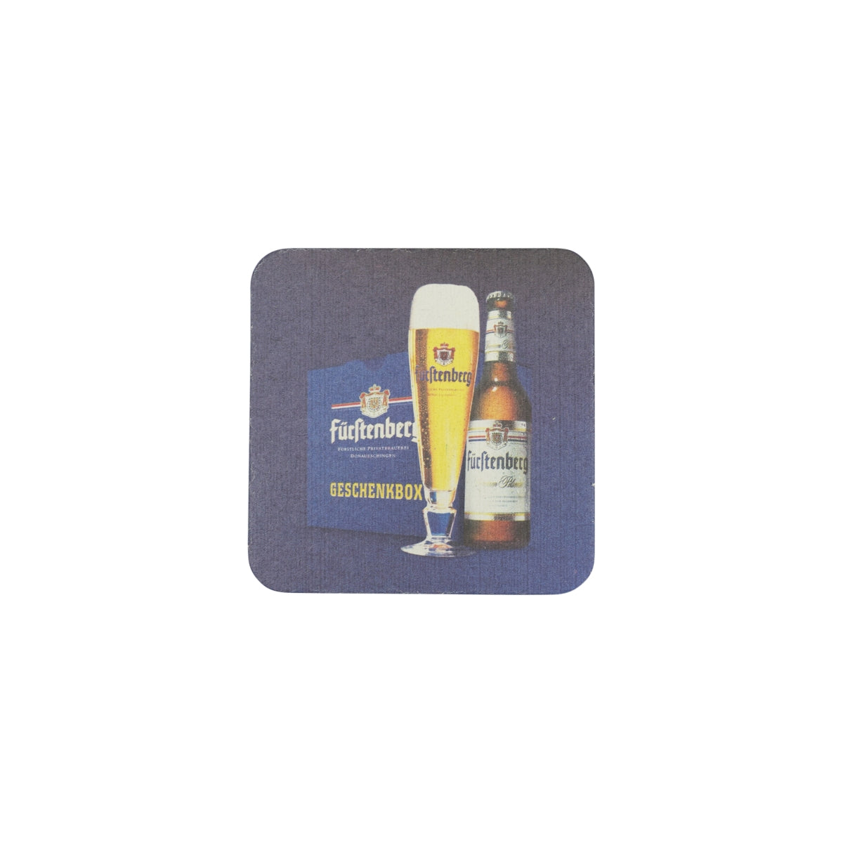 100 sottobicchieri Fürstenberg Bier 10x10 cm con bottiglia in vetro e feltro