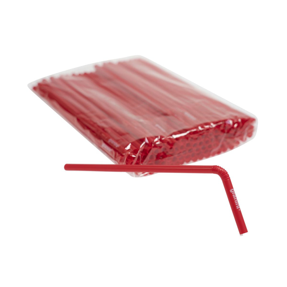 100x Granini cannucce cannucce tubicini set rosso pieghevoli RARAMENTE PLASTICA