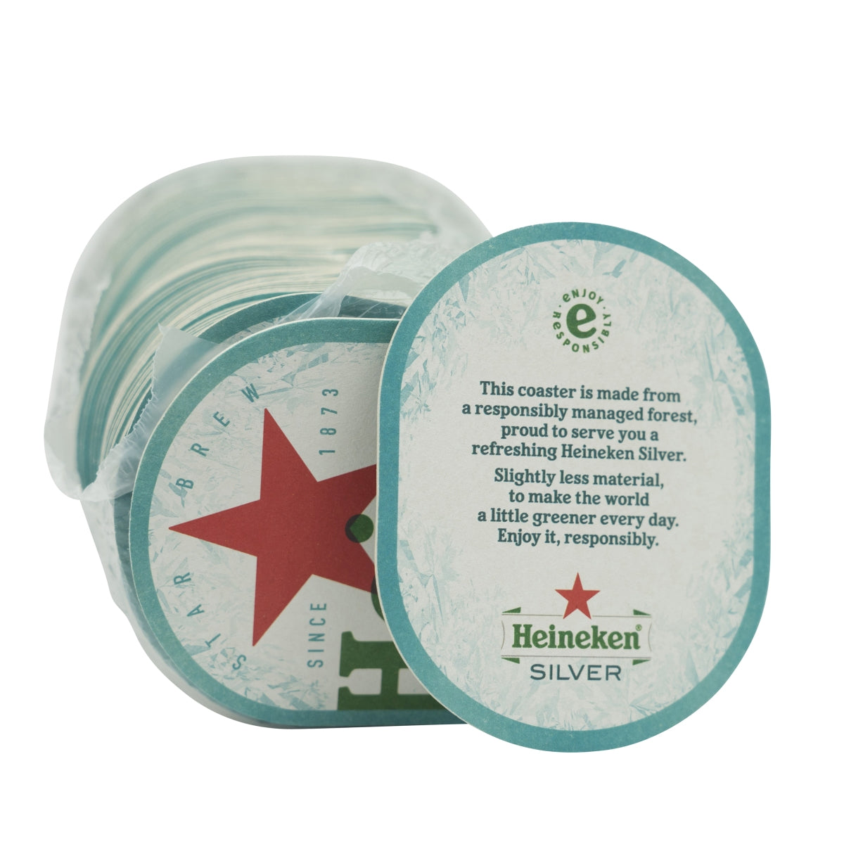100x sottobicchieri Heineken in feltro per bicchieri Silver Brouwerij Beer – Vista 2