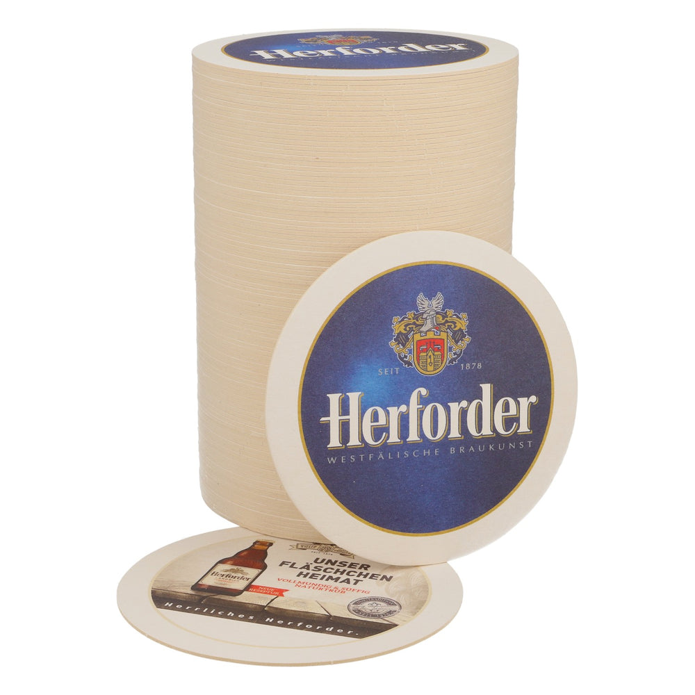 100 sottobicchieri della birreria Herforder Brauerei Sottobicchieri Sottobicchieri in vetro "Unser Fläschchen Heimat"