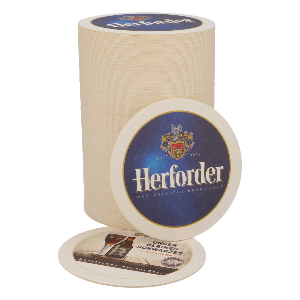 100 sottobicchieri della birreria Herforder Brauerei "Unser kleines schwarzes" (Il nostro piccolo nero)