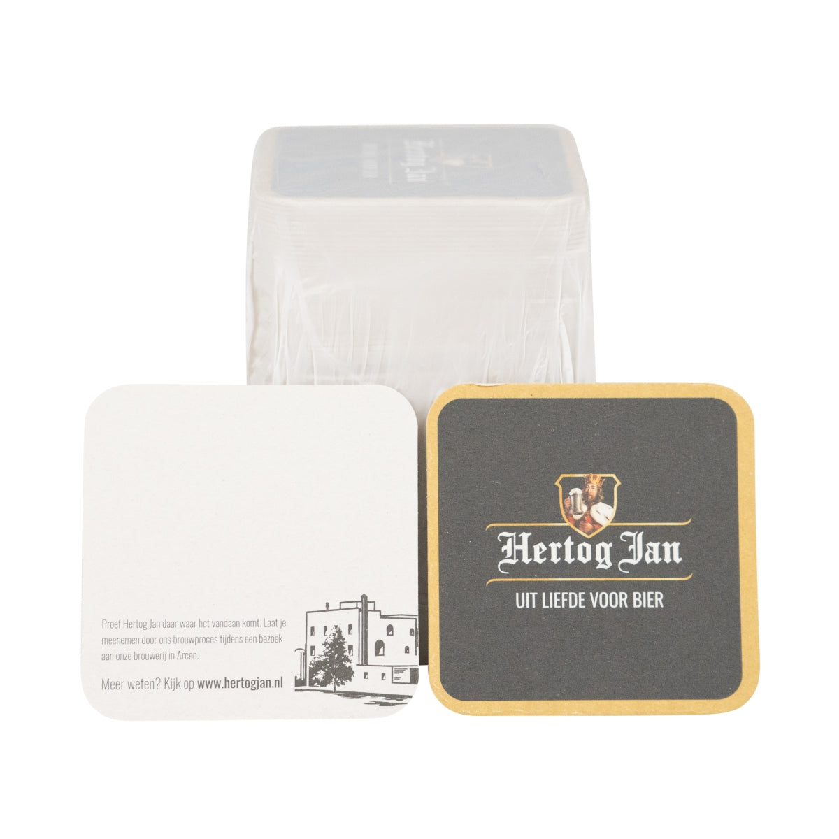 100 sottobicchieri Hertog Jan quadrati 9x9 cm con protezione antigoccia