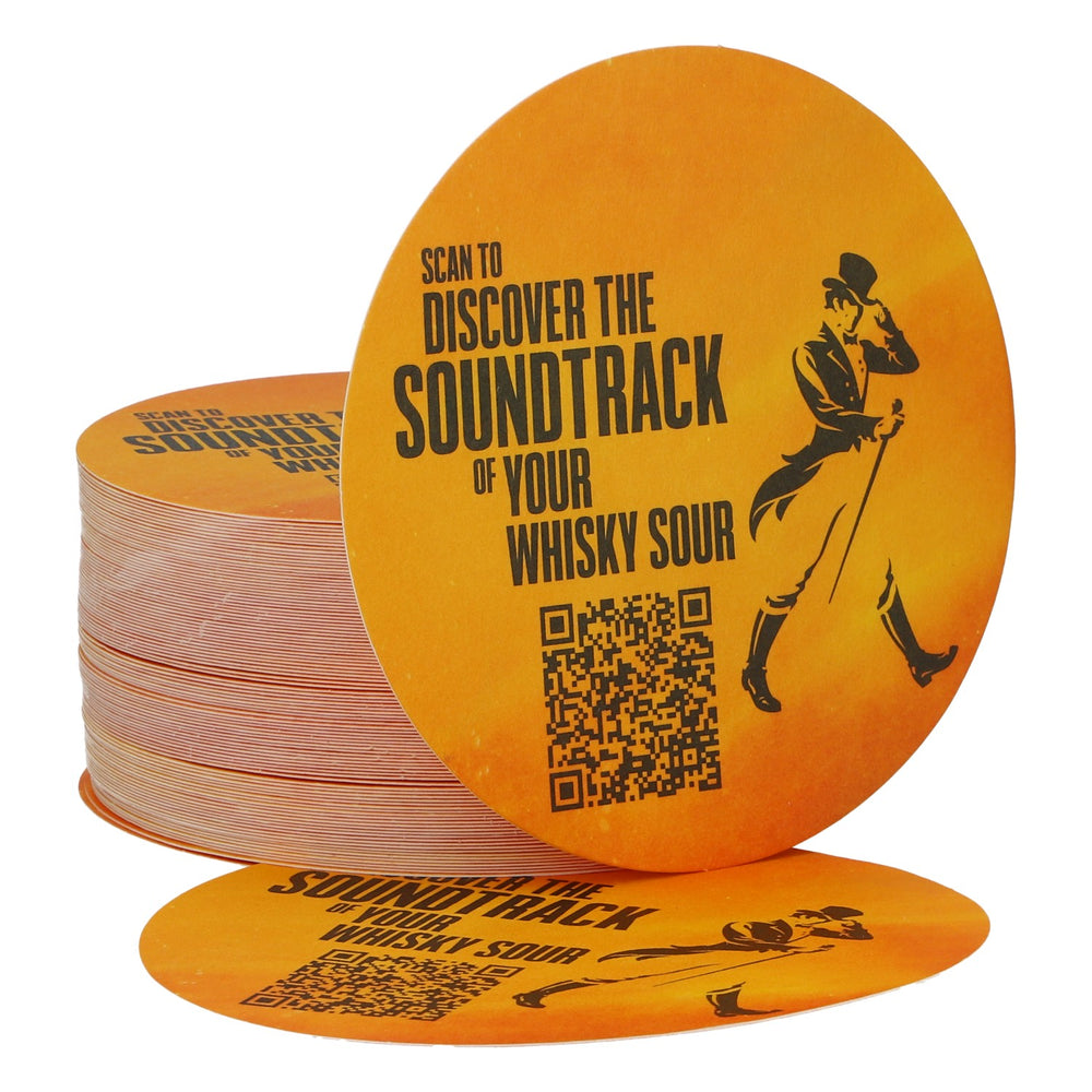 100 sottobicchieri anti-goccia per whisky Johnnie Walker, arancioni