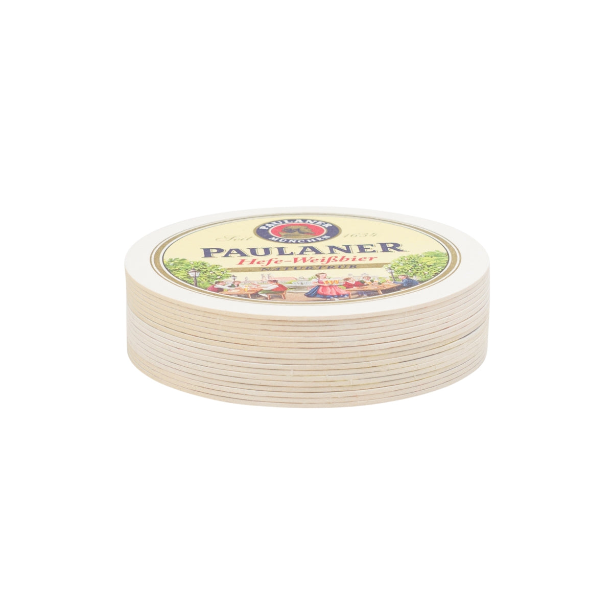 100 sottobicchieri Paulaner da 10 cm in vetro per birra bianca con lievito – Vista 3
