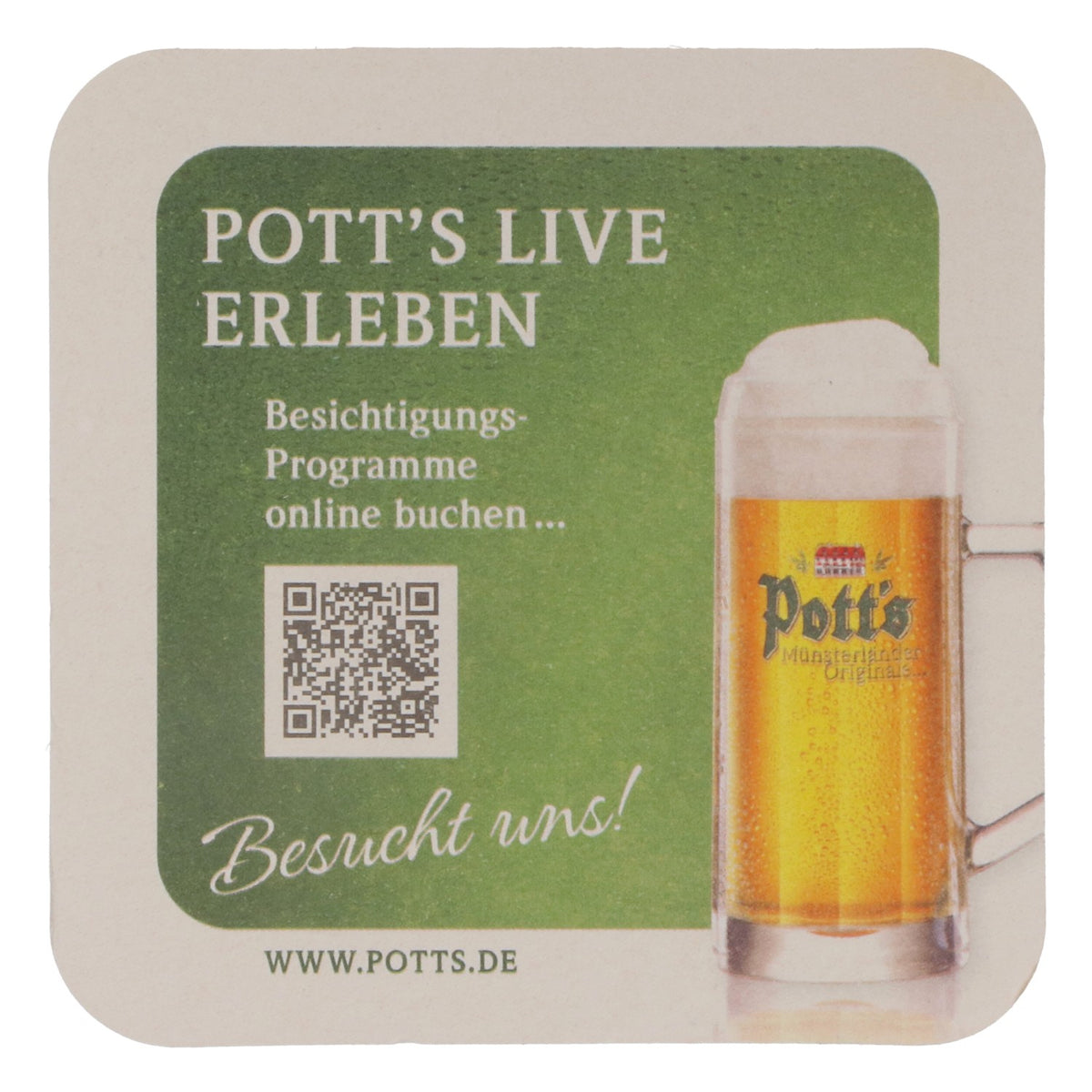 100x sottobicchieri da birra Potts Sottobicchieri in cartone Sottobicchieri in vetro 9x9 cm verde – Vista 4