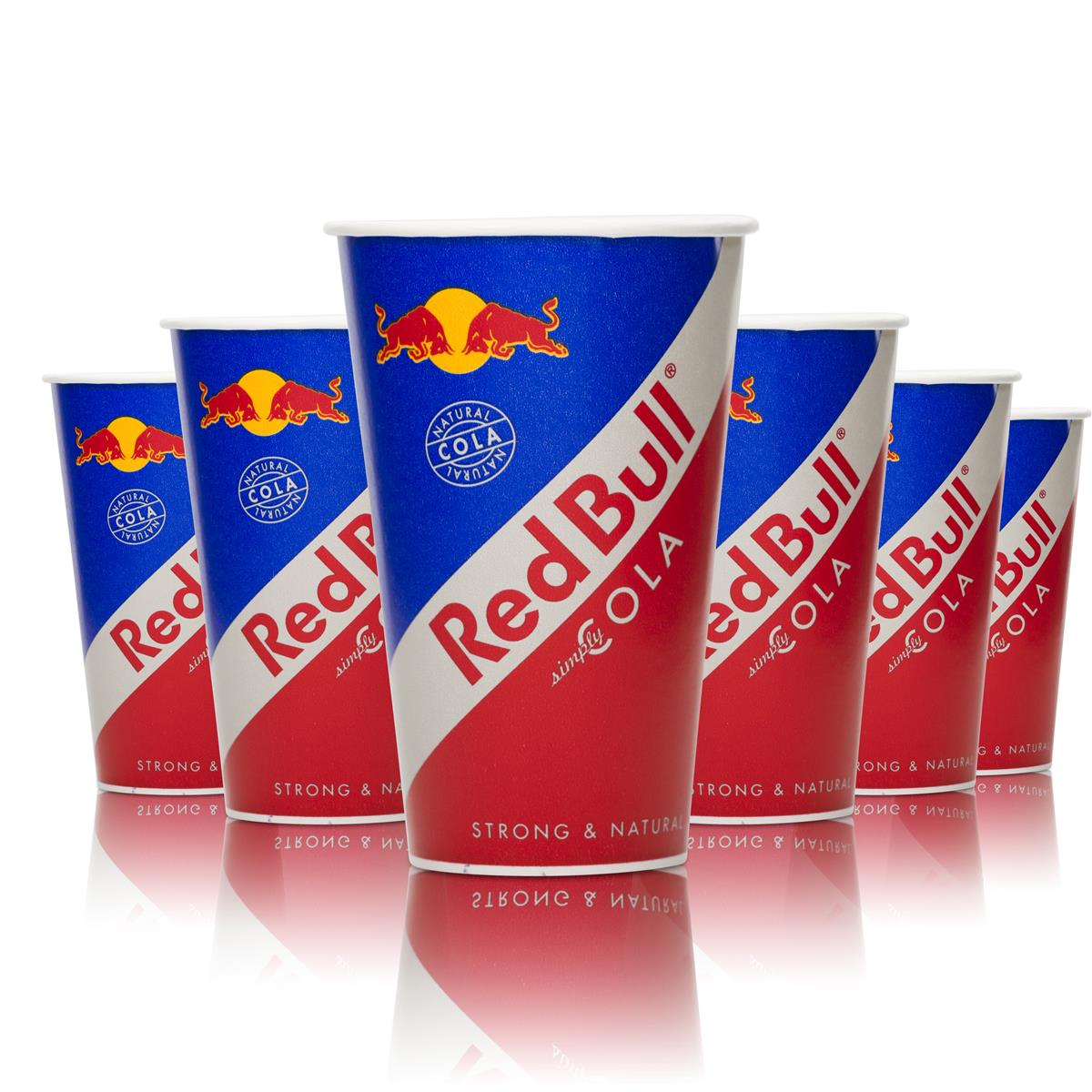 100 bicchieri monouso Red Bull Energy in carta Red Bull Cola rosso blu