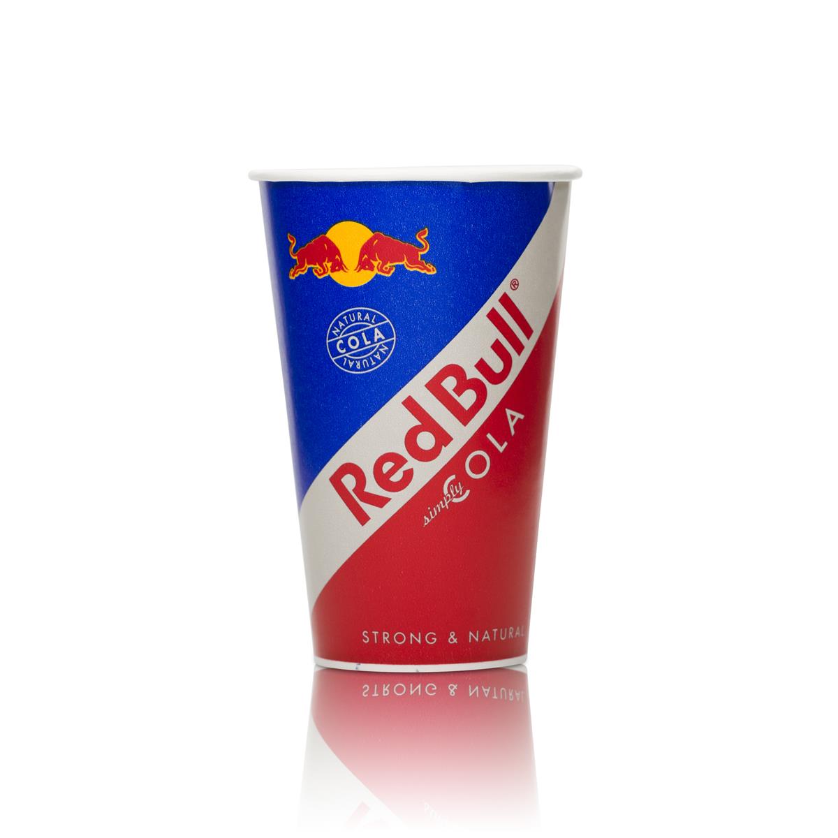 100 bicchieri monouso Red Bull Energy in carta Red Bull Cola rosso blu – Vista 2