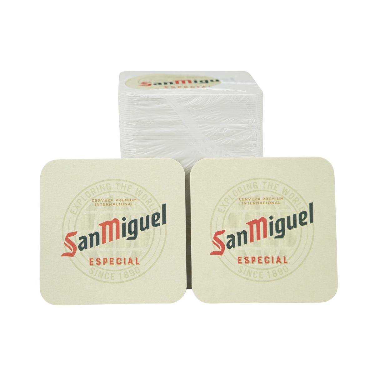 100 sottobicchieri San Miguel 9x9 cm con protezione antigoccia