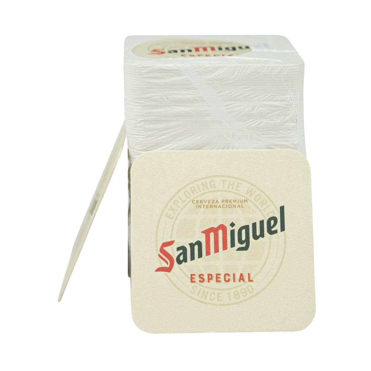 100 sottobicchieri San Miguel 9x9 cm con protezione antigoccia – Vista 2
