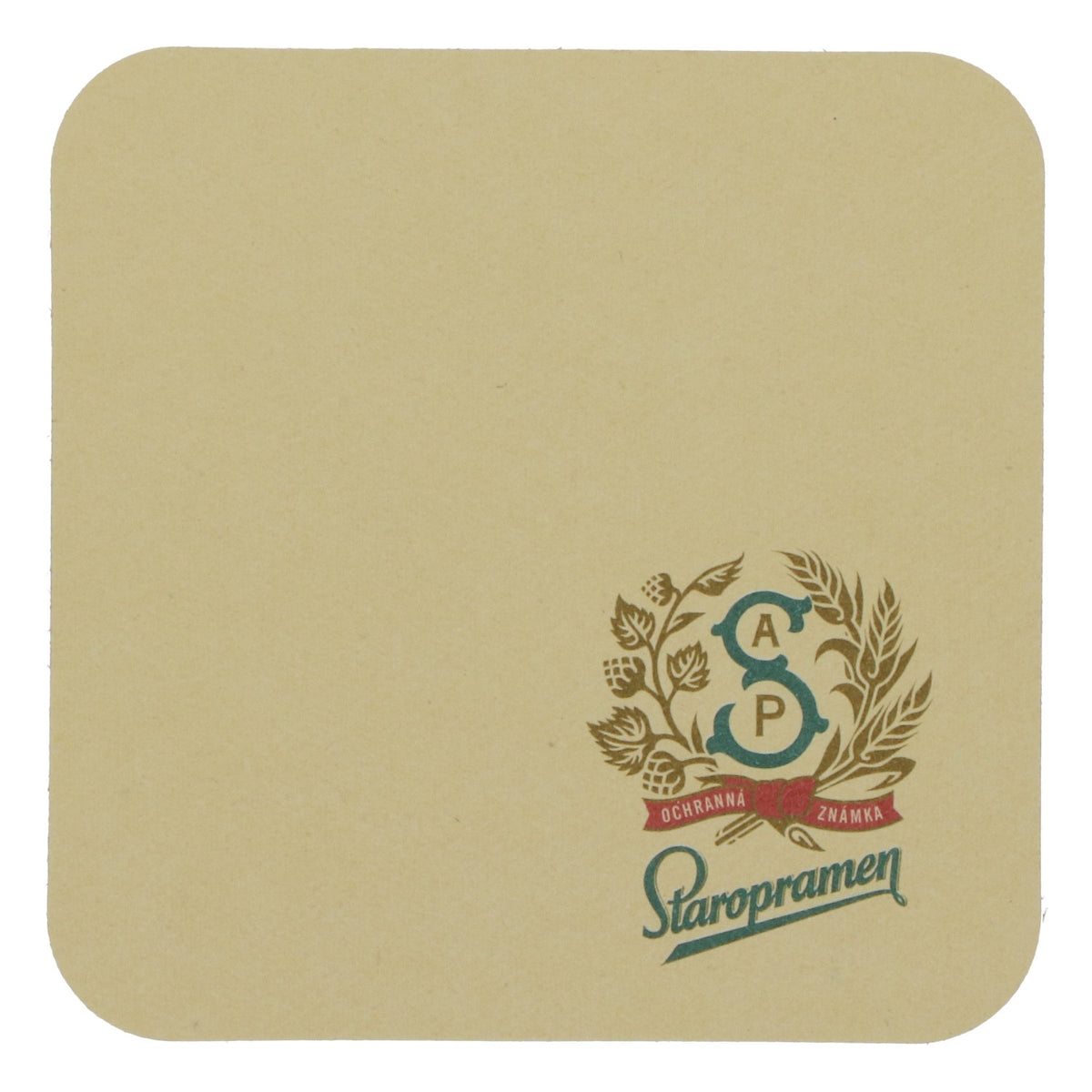 100 sottobicchieri Staropramen 1869 con logo verde e motivo "Weizen", colore beige – Vista 4