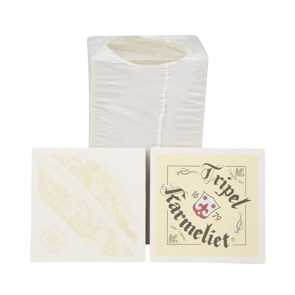 100 sottobicchieri Tripel Karmeliet quadrati 10x10 cm con goccia