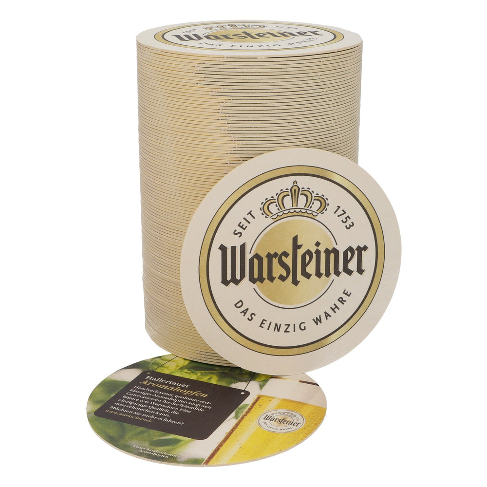 100 sottobicchieri Warsteiner Sottobicchieri Sottobicchieri in vetro "Hallertauer Aromatropfen"