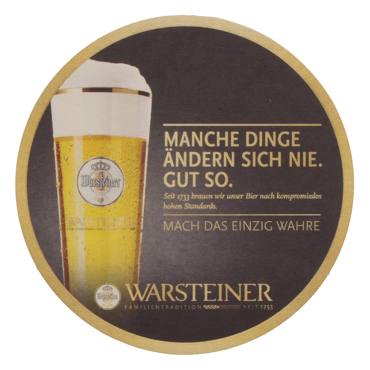 100 sottobicchieri Warsteiner, Ø 10,5 cm, con la scritta: «Alcune cose non cambiano mai. E va bene così.» – Vista 4