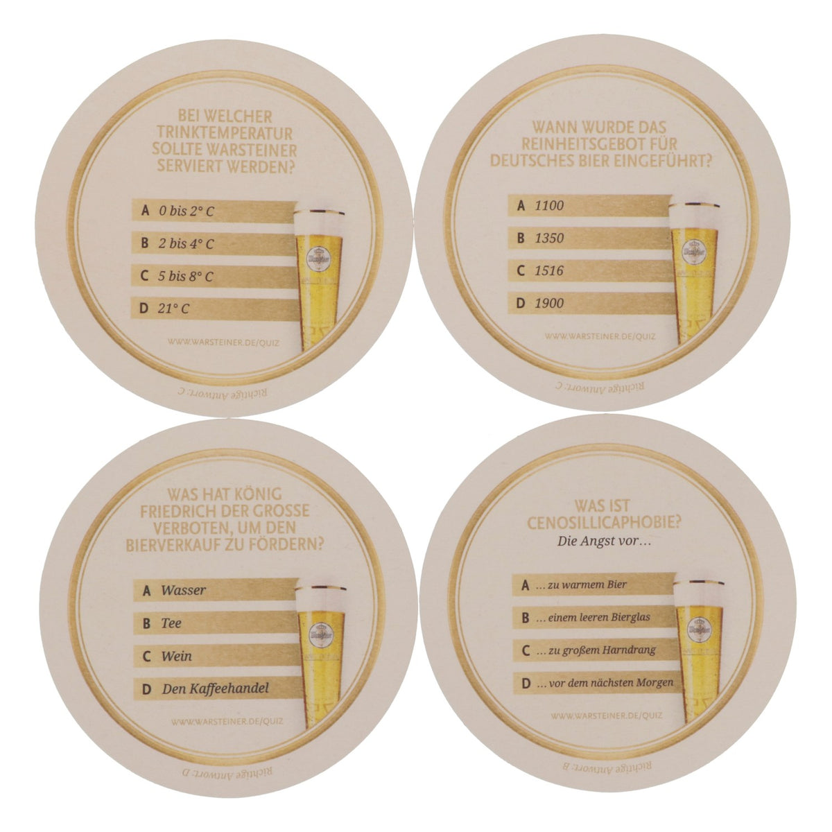 100 sottobicchieri Warsteiner Ø 10,5 cm "Quiz" – Vista 4