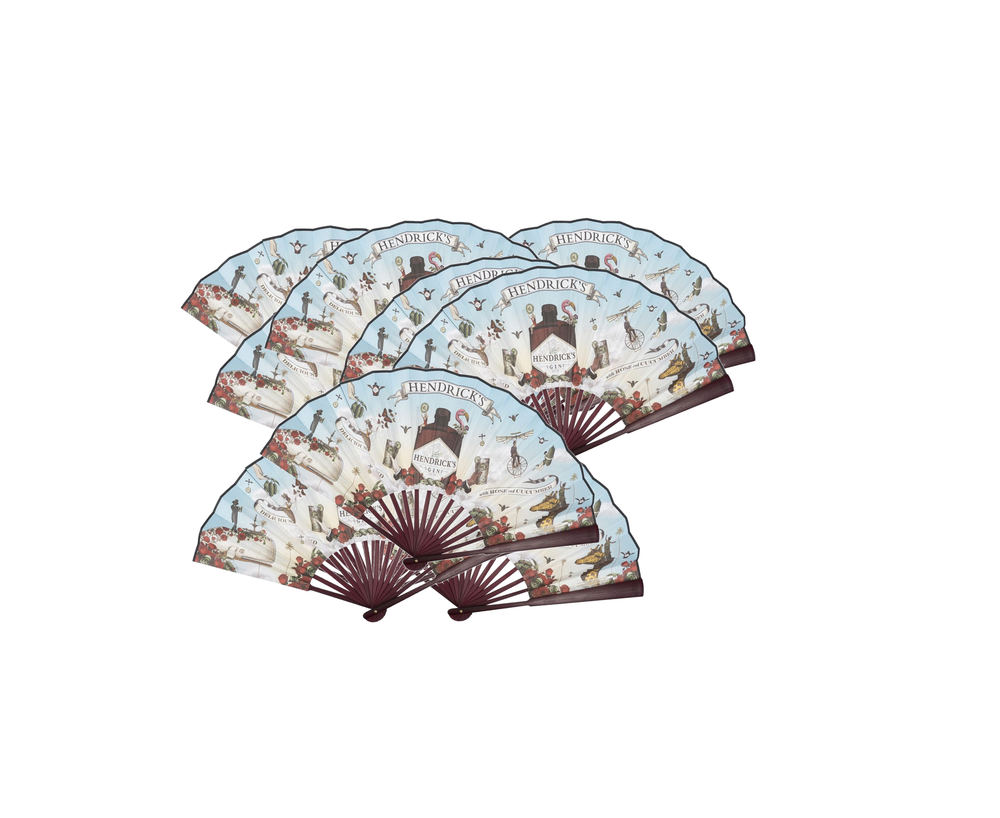 10x ventagli Hendricks Ventagli pieghevoli Colorati Legno Accessori per feste Rinfresco estivo