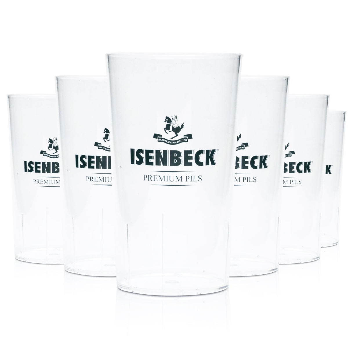 10 bicchieri riutilizzabili per birra Isenbeck da 0,3 l Festival Beer Cup impilabili in vetro per feste