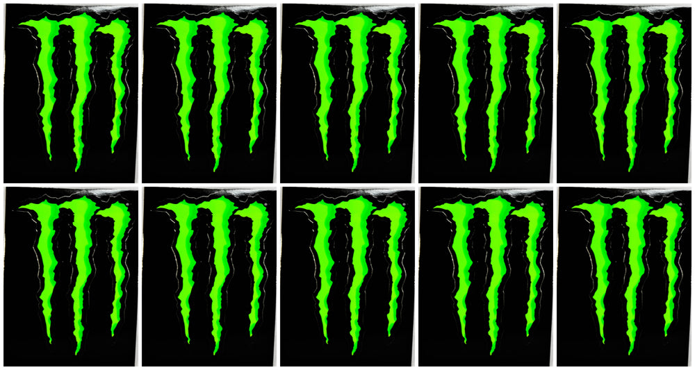 10 adesivi Monster Energy neri 11x8 cm Pubblicità BMX Merchandise