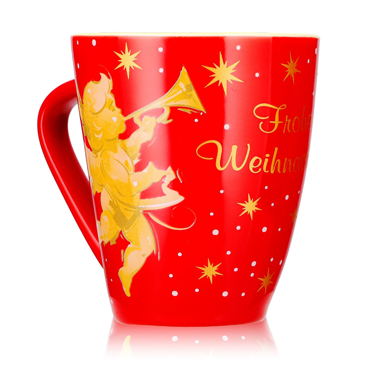 2 tazze da vin brulé Mohaba modello 2000 "Buon Natale con angelo" rosso fuoco / crema, 0,2 l, graduate – Vista 8