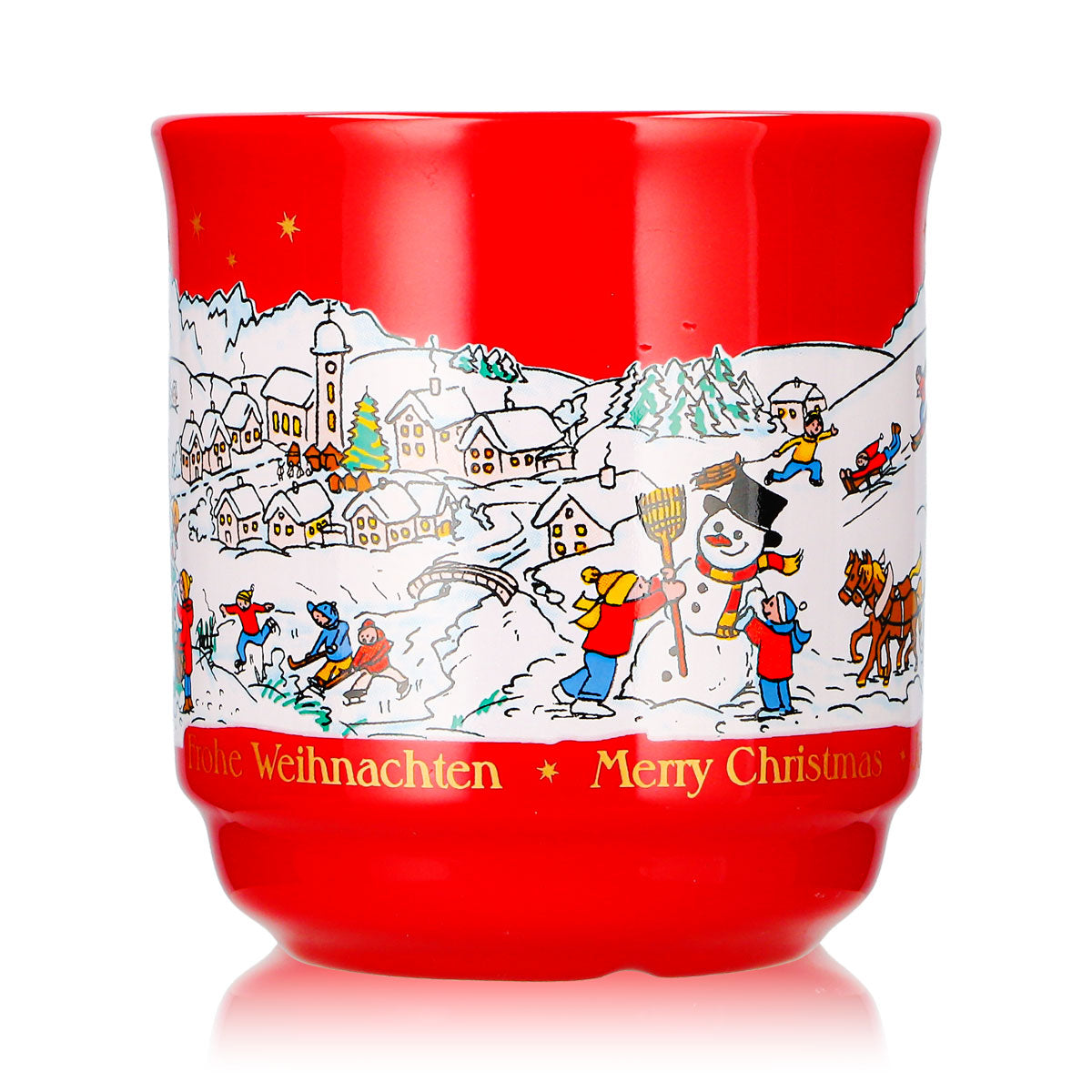 4 tazze da vin brulé Mohaba, modello 8000, "Buon Natale", invernali, rosso fuoco, 0,2 l, graduate – Vista 2