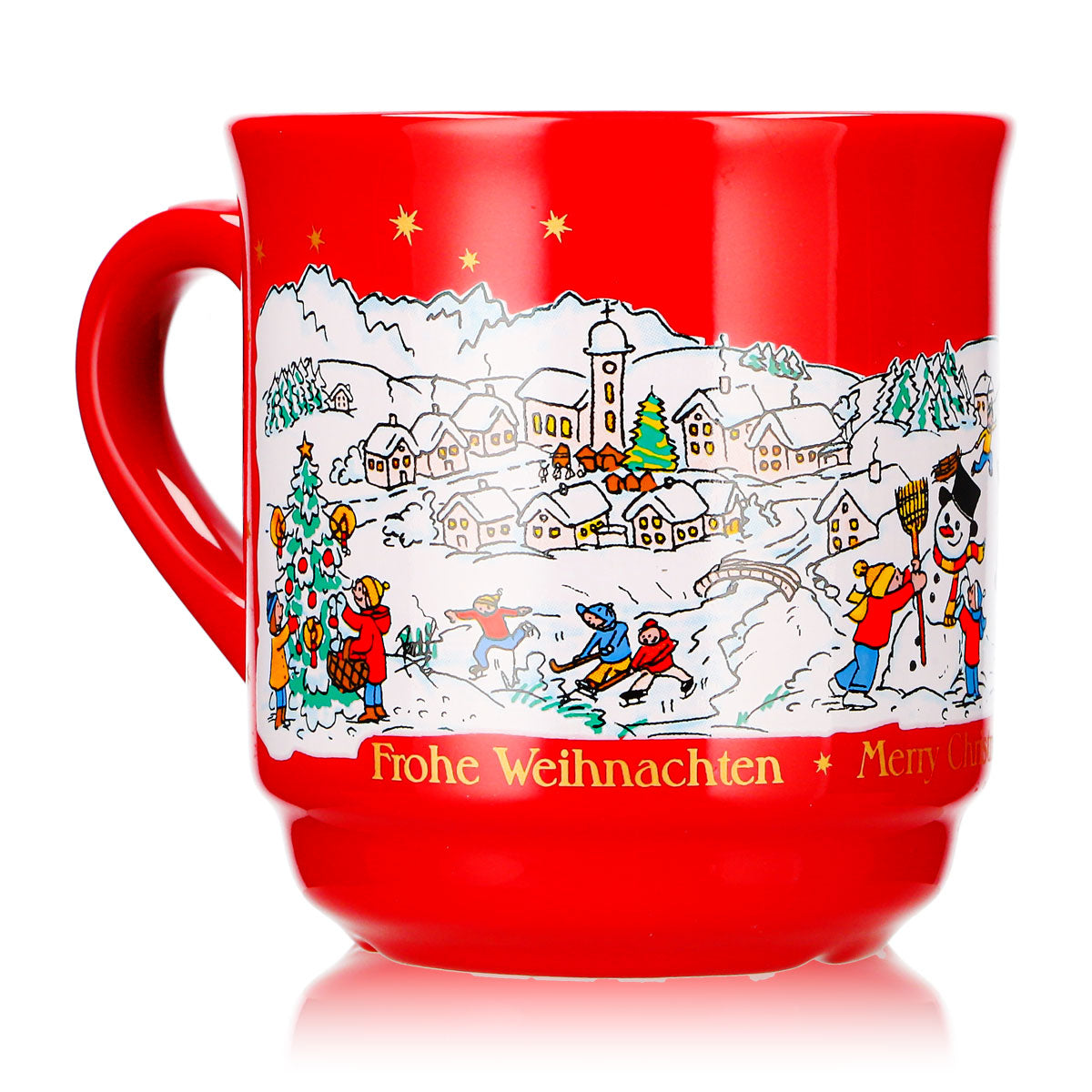 2 tazze da vin brulé Mohaba, modello 8000, "Buon Natale", invernali, rosso fuoco, 0,2 l, graduate, impilabili – Vista 3