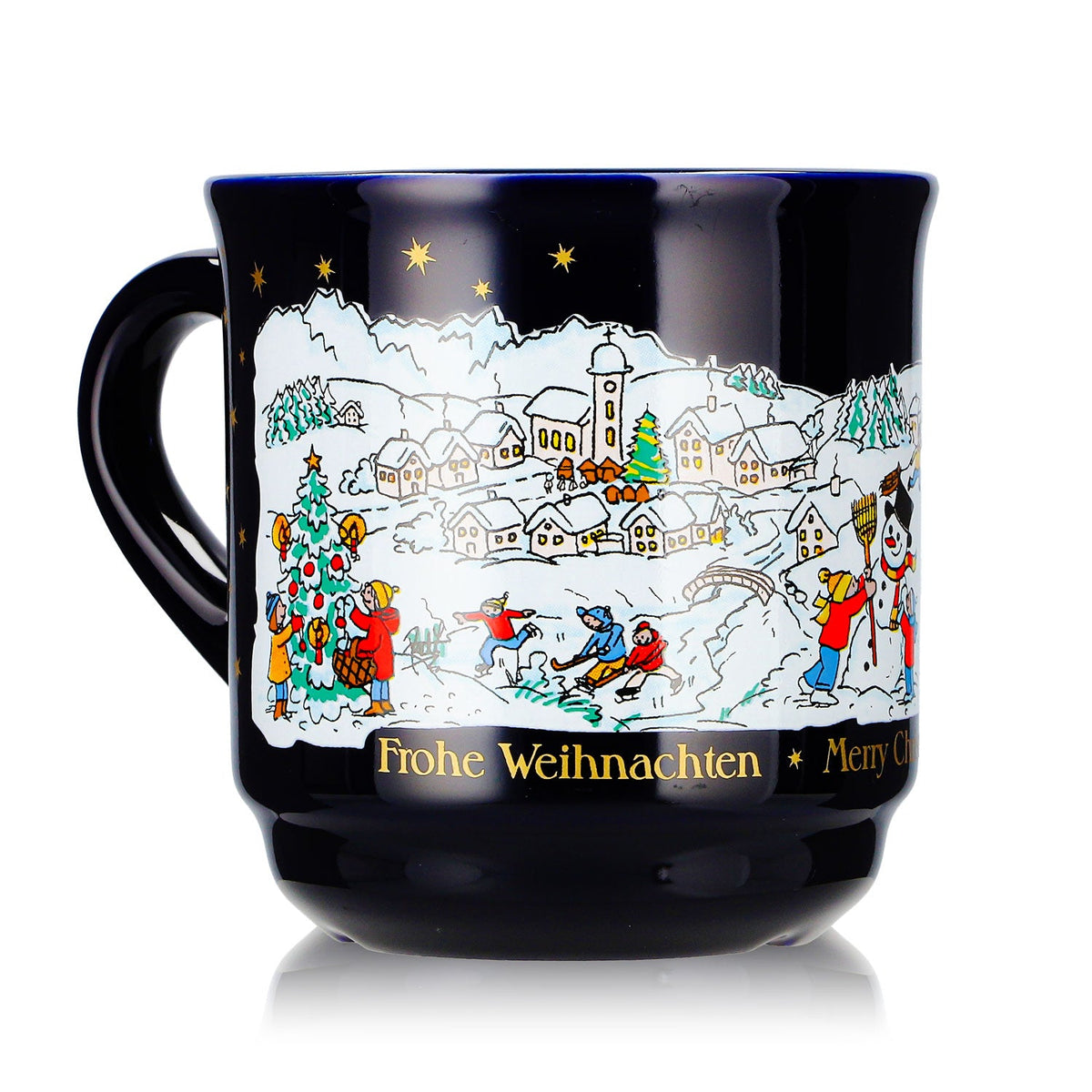 2 tazze da vin brulé Mohaba, modello 8000, "Buon Natale", tema invernale, blu cobalto, 0,2 l, graduate, impilabili – Vista 8