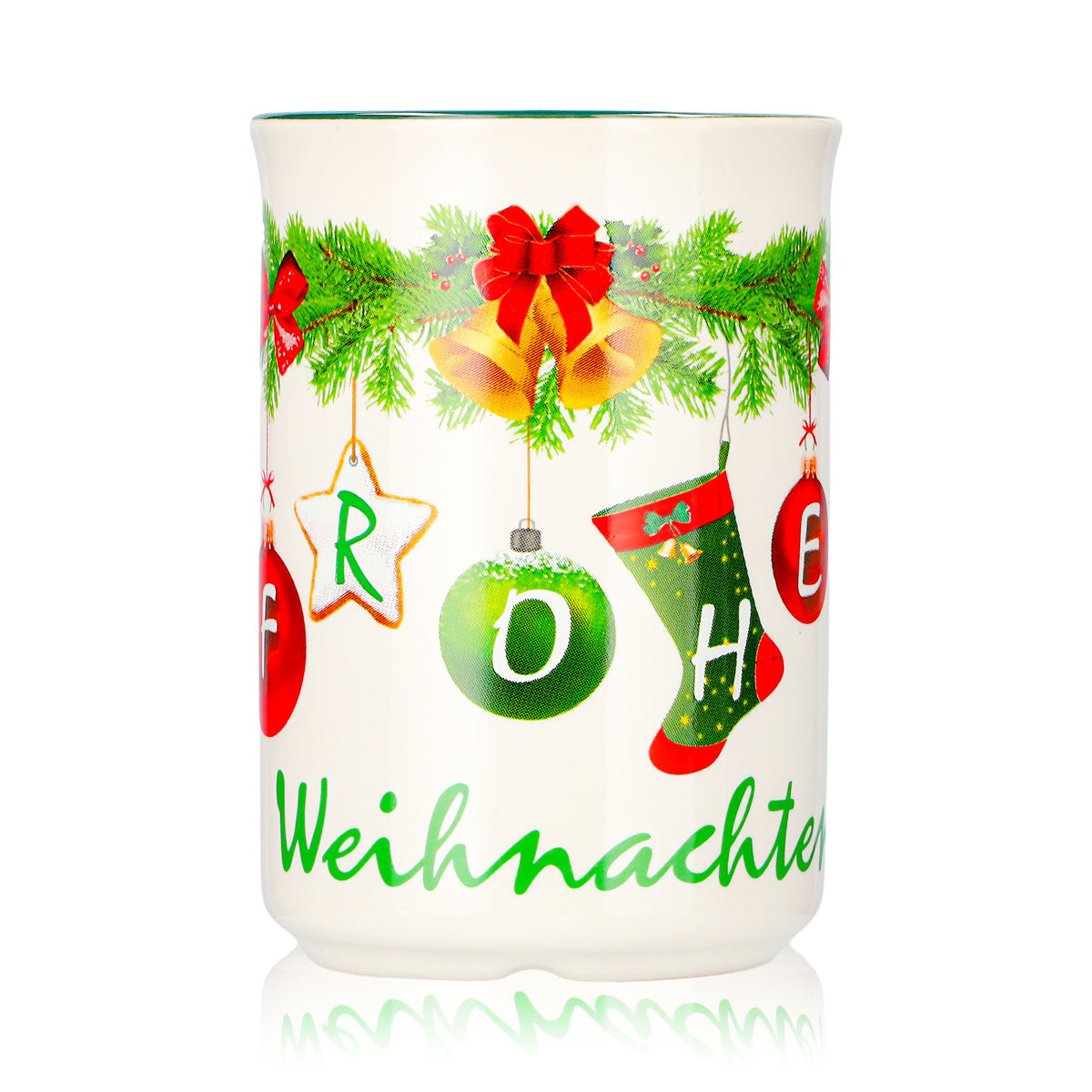 4 tazze da vin brulé Mohaba, modello 9000, con ghirlanda natalizia e scritta “Buon Natale Chamonix”, 0,2 l, graduate – Vista 2
