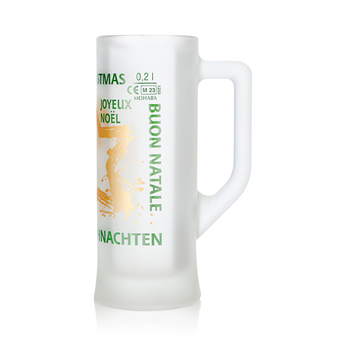 2 tazze da vin brulé Mohaba Karlsseidel in vetro satinato "Buon Natale" con stella, 0,2 l, graduate – Vista 6