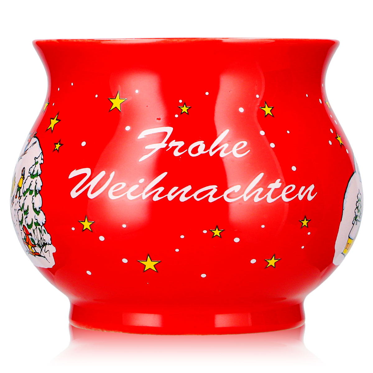 12 tazze da vin brulé Mohaba a forma di palla, "Buon Natale", invernali, rosso fuoco, 0,2 l, graduate – Vista 2
