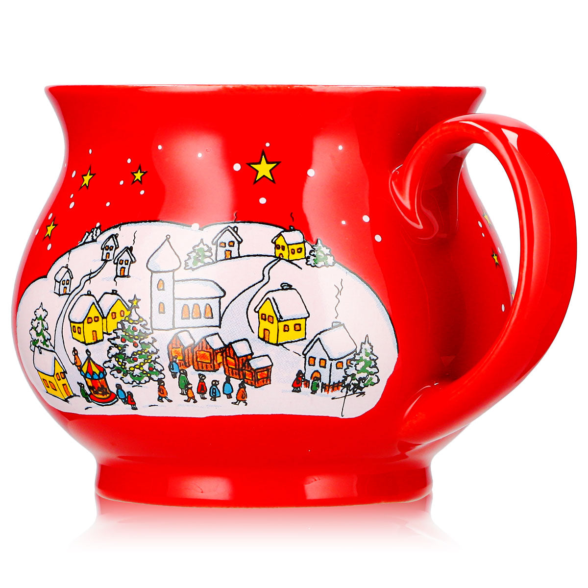 12 tazze da vin brulé Mohaba a forma di palla, "Buon Natale", invernali, rosso fuoco, 0,2 l, graduate – Vista 5