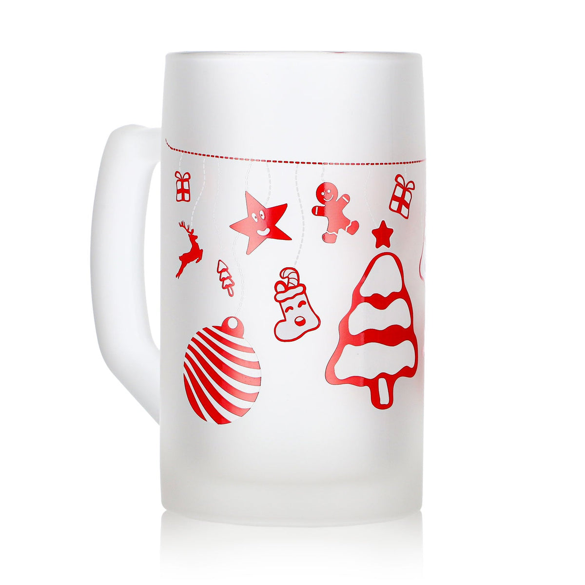 6 tazze da vin brulé Mohaba Ludwigsseidel in vetro satinato con motivo albero di Natale, 0,2 l, graduate – Vista 3
