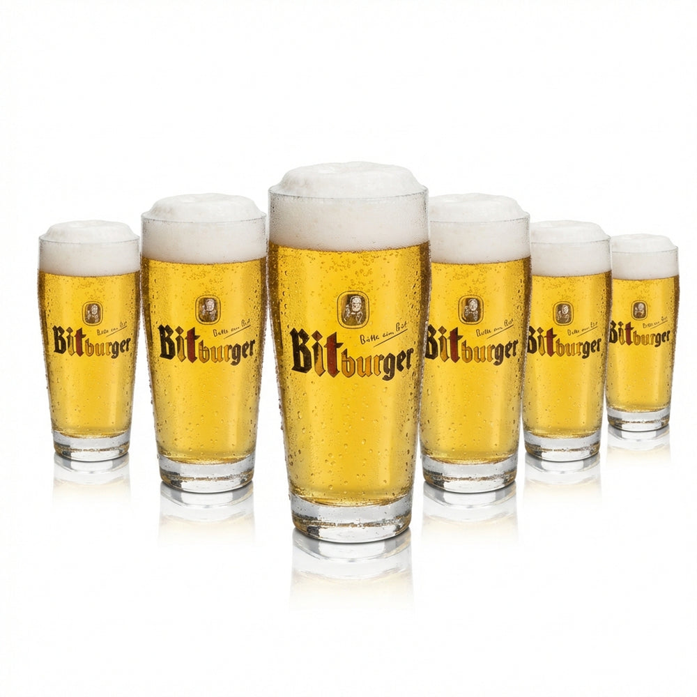 12 bicchieri da birra Bitburger 0,2 l Willi Becher