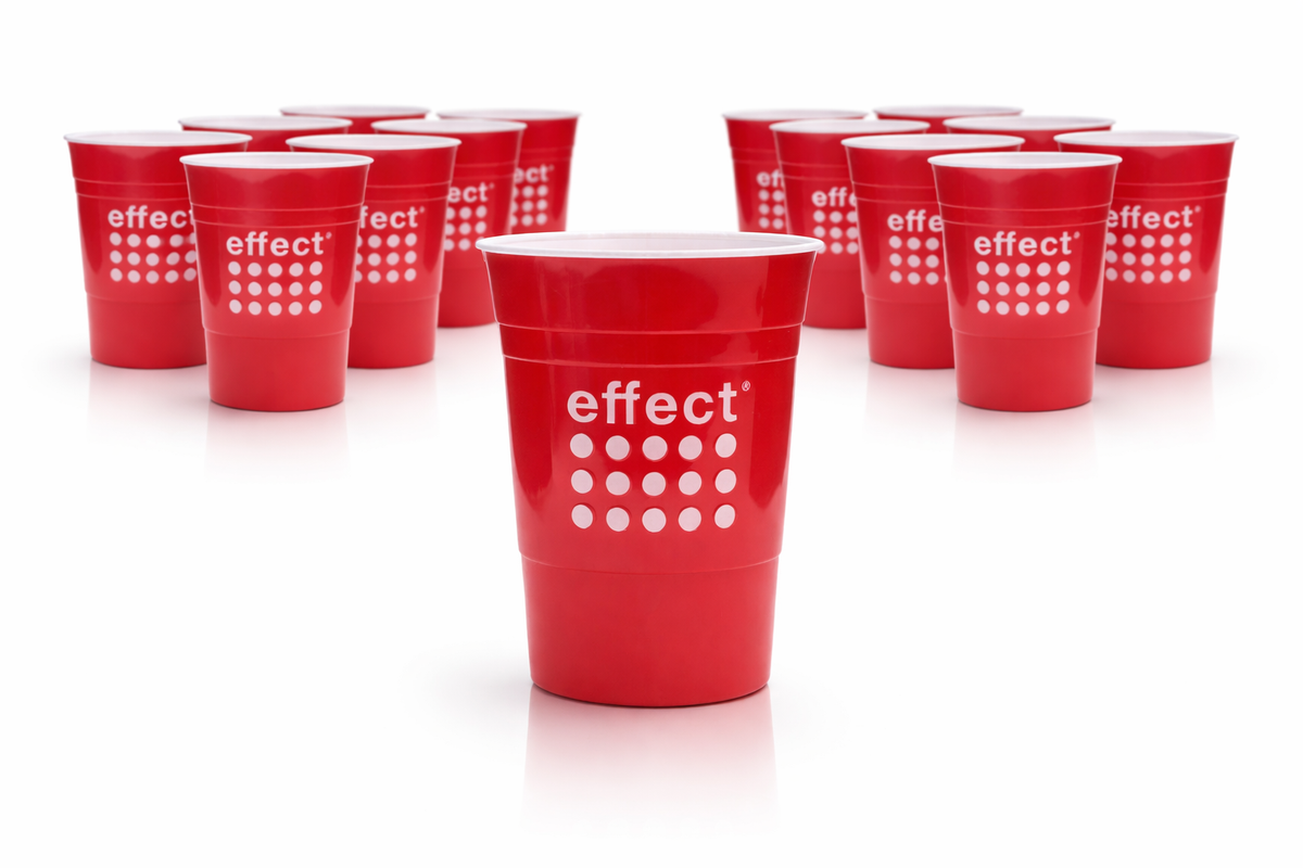 12 bicchieri Effect da 0,3 l riutilizzabili Red Cup bicchieri di plastica Beer Pong bicchiere di plastica