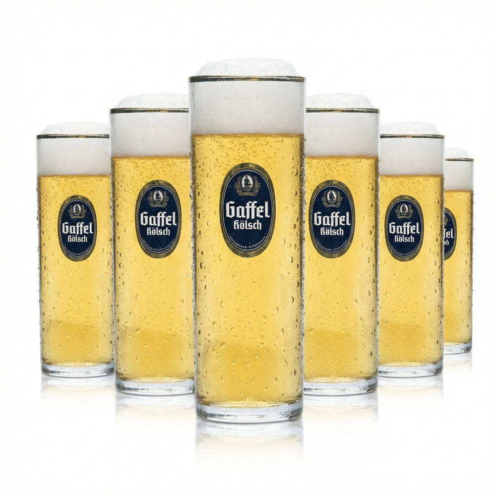 12 bicchieri da birra Gaffel Bicchieri da birra Bicchieri da Kölsch 0,25 l Bicchieri da Kölsch con bordo dorato
