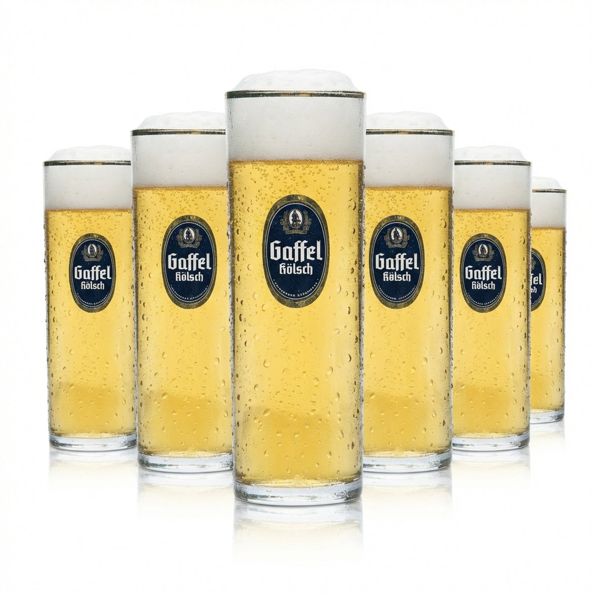 12 bicchieri da birra Gaffel Bicchieri da birra Bicchieri da Kölsch 0,25 l Bicchieri da Kölsch con bordo dorato