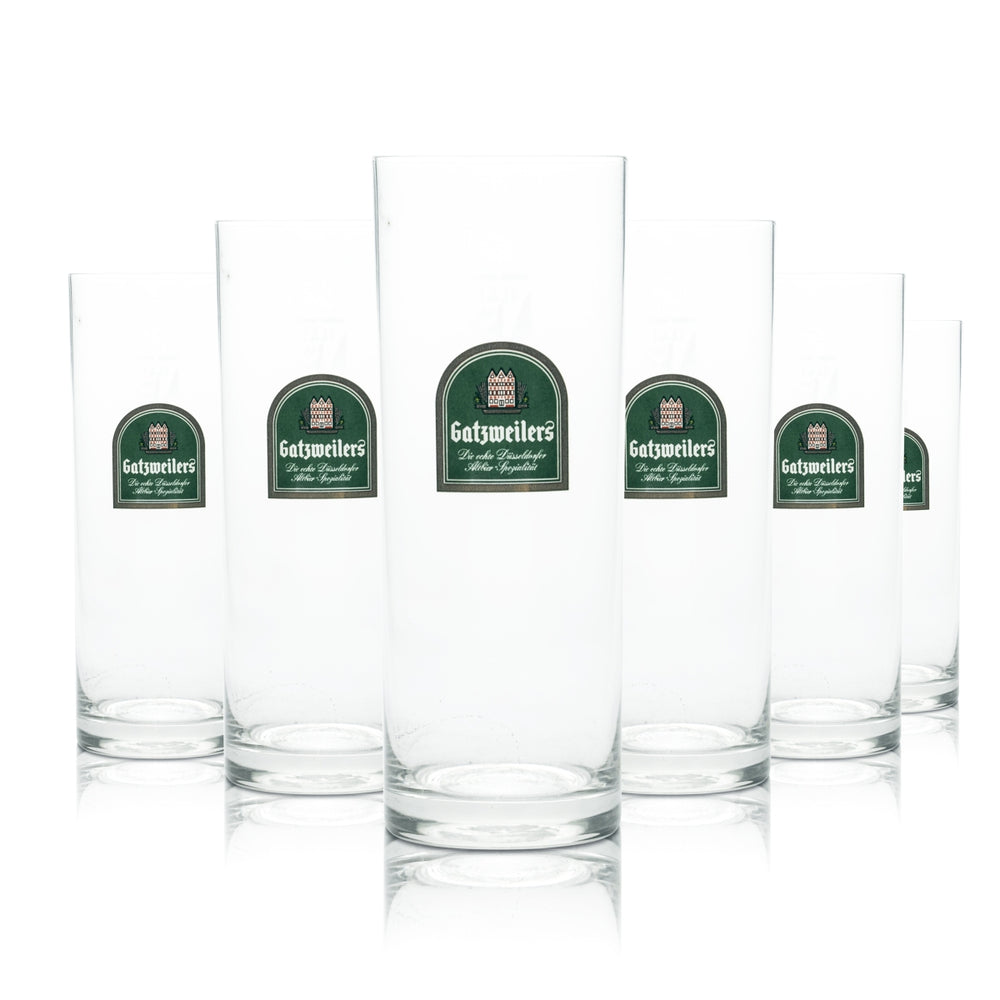 12 bicchieri Gatzweiler da 0,4 l per birra scura, con bastoncino e chiave, birrificio Gastro