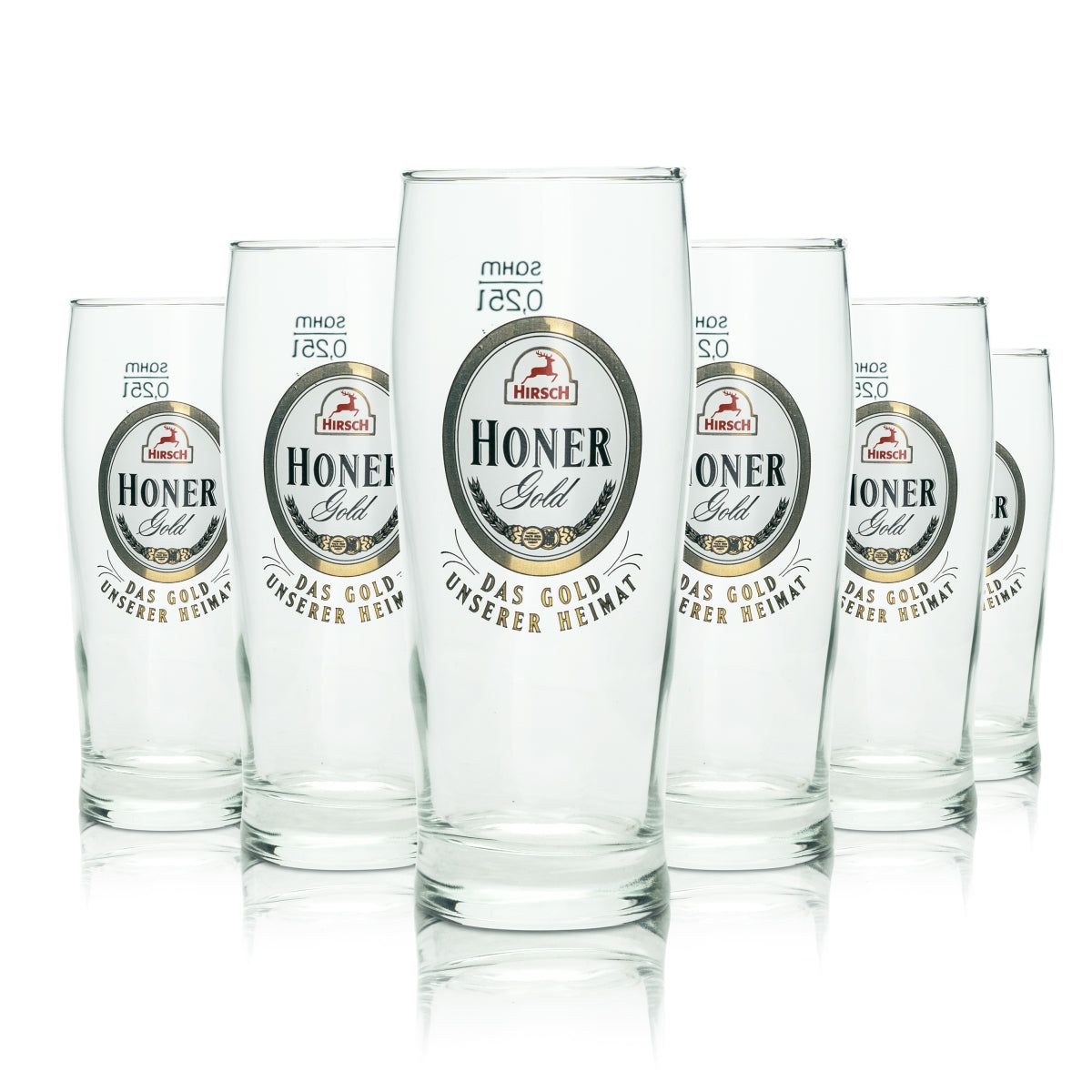 12 bicchieri da birra Hirsch Bräu 0,25 l Honer Gold Sahm Willi Pils