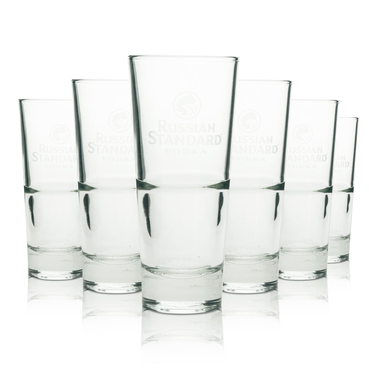 12 bicchieri da long drink Russian Standard Vodka con scritta bianca